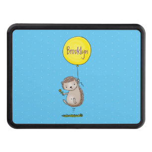 Cute hedgehog and balloon cartoon pattern trailer hitch cover