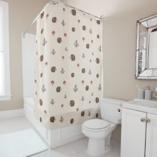 Cute Hedgehog and Mushrooms Forest Pattern