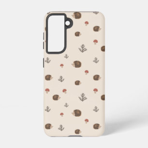 Cute Hedgehog and Mushrooms Forest Pattern Samsung Galaxy Case