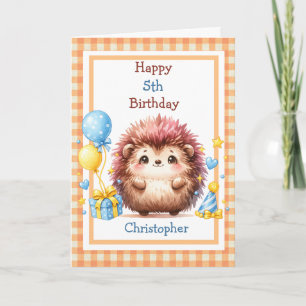 Cute Hedgehog Any Age Birthday for Boys Card