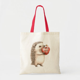 Cute Hedgehog Apple Heart Tote Bag