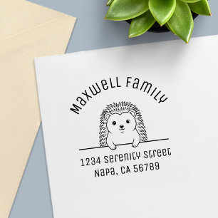 Cute Hedgehog Arch Family Address Self-inking Stamp