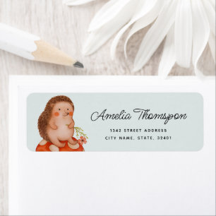 Cute Hedgehog Baby shower bleu Adresse de retour