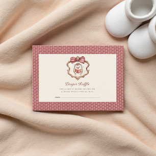 Cute Hedgehog Baby Shower Diaper Raffle  Enclosure Card