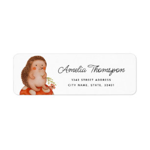 Cute Hedgehog Baby Shower Return Address