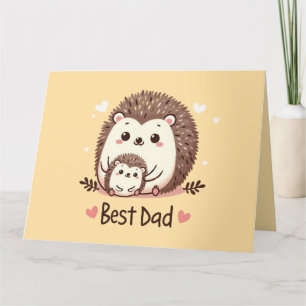 Cute Hedgehog Best Dad Father’s Day Gift Card