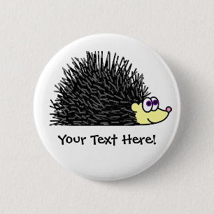 Cute Hedgehog Button - Customizable!