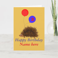 Cute hedgehog cartoon add name age