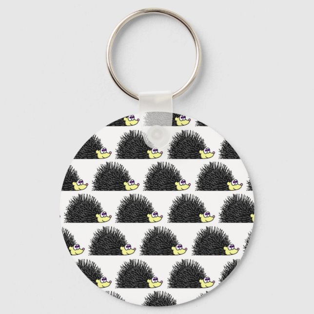 Cute Hedgehog Cartoon Pattern Keychain (Front)