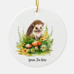 Cute Hedgehog Ceramic Ornament