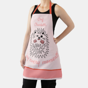 Cute Hedgehog. Chef Charlotte. Enjoy Every Moment Apron