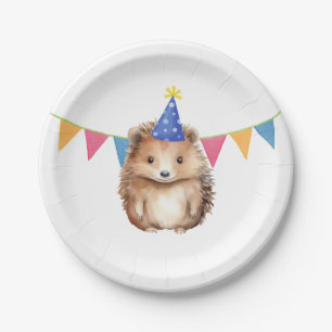 Cute Hedgehog child's birthday party Paper Plate