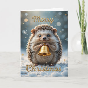 Cute Hedgehog Christmas Cozy Winter Holiday  Card