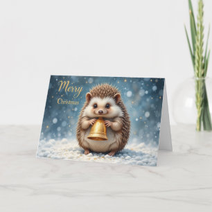 Cute Hedgehog Christmas Cozy Woodland  Card
