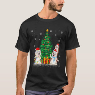 Cute Hedgehog Christmas Tree Lights Funny Hedgehog T-Shirt