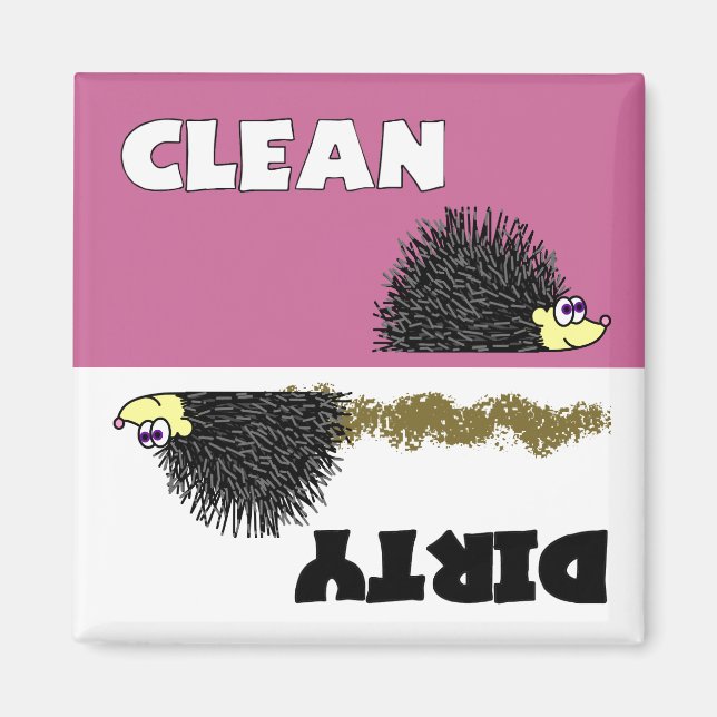 Cute Hedgehog Clean / Dirty Dishwasher Magnet (Front)