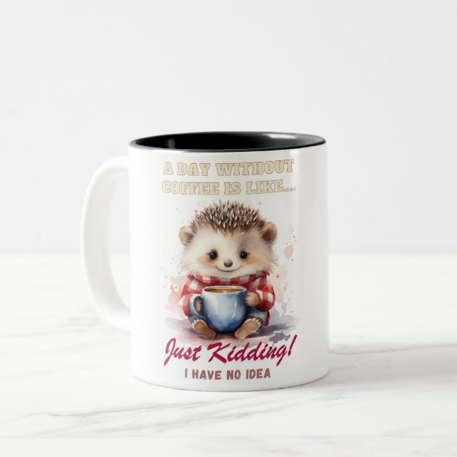 Cute Hedgehog Coffee Mug for all Coffee lovers (Front Left)