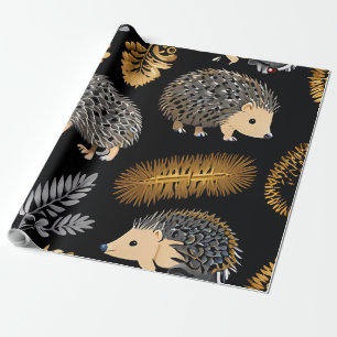 Cute Hedgehog Colourful Wrapping Paper Hedgehog 