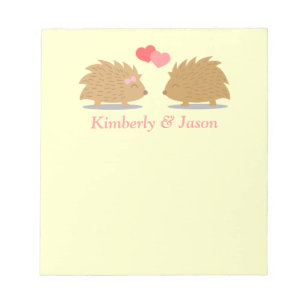 Cute Hedgehog Couple in Love Notepad
