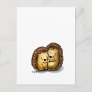 Cute Hedgehog Couple - Mr. and Mrs. Customize Postcard