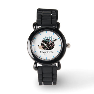 Cute Hedgehog Custom Name Personalized Kids Watch