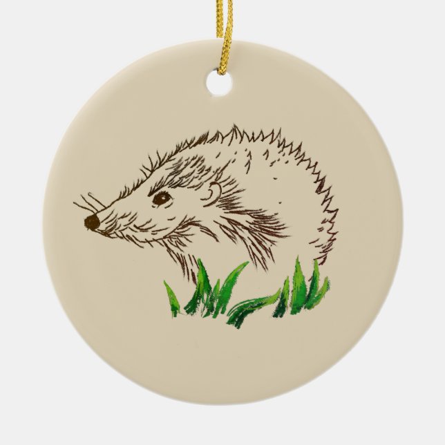 Cute hedgehog Drawing  Ornament (Front)