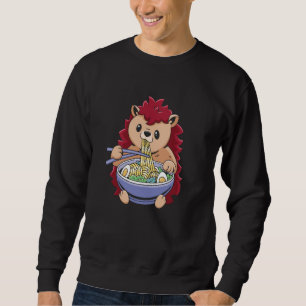 Cute Hedgehog Eating Ramen Kawaii Animal Foodie Sweatshirt
