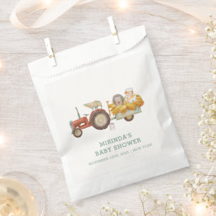 Cute Hedgehog Farm Tractor Baby Shower  Favour Bag