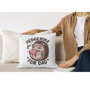 Cute Hedgehog Father's day Throw Pillow