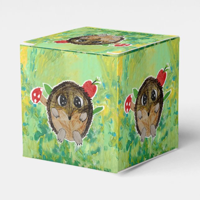 Cute Hedgehog Favor Box (Front Side)