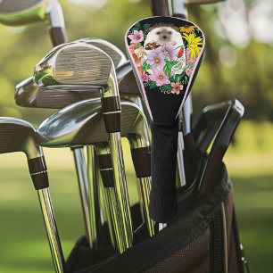 Cute Hedgehog Flowers Golf Head Cover