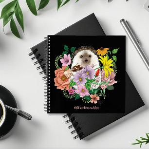 Cute Hedgehog Flowers Notebook