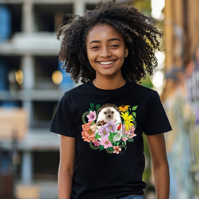 Cute Hedgehog Flowers T-Shirt (Creator Uploaded)