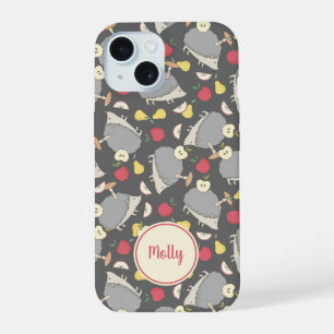 Cute Hedgehog Fruit Pattern Personalized iPhone 15 Case