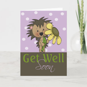 Cute Hedgehog, Get Well Soon Card