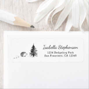 Cute Hedgehog Hand Drawn Whimsical Return Address