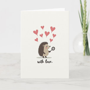Cute Hedgehog Hearts Love Card