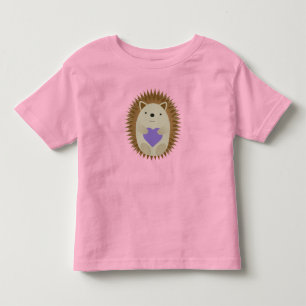 Cute Hedgehog Hugging a Purple Heart Toddler T-shirt