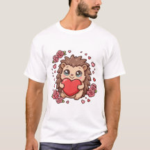 Cute Hedgehog Hugging Heart Valentine