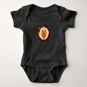 Cute Hedgehog in Autumn Leaves Baby Bodysuit