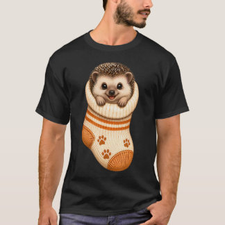Cute Hedgehog In Cozy Baby Sock Hedgie Mom T-Shirt