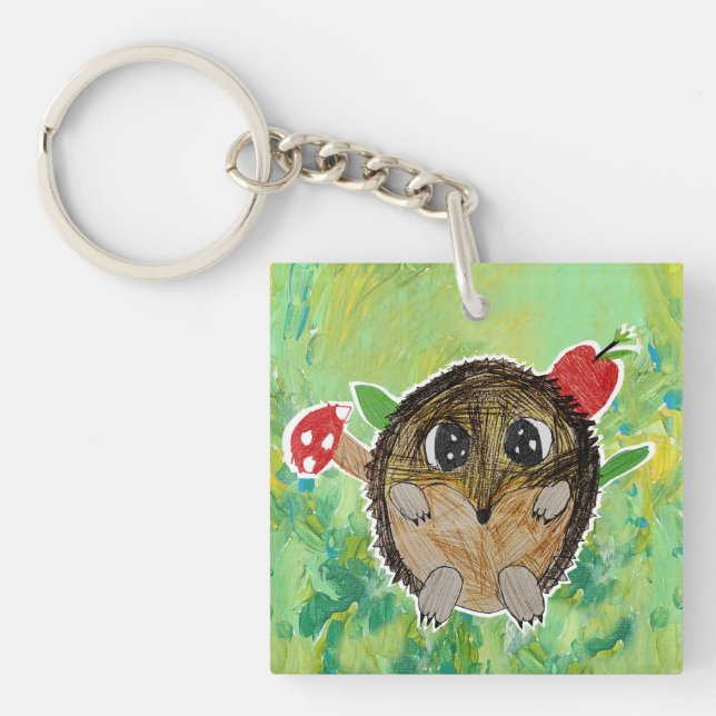 Cute Hedgehog Keychain (Front)