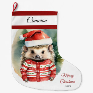 Cute Hedgehog Large Christmas Stocking