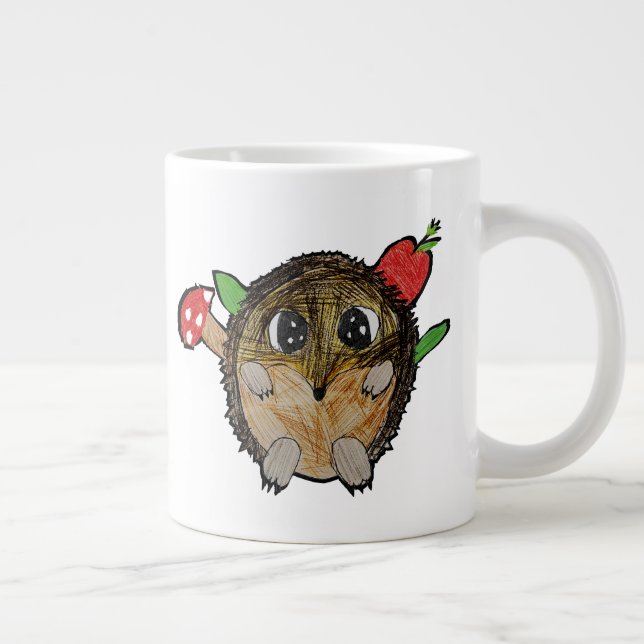 Cute Hedgehog Large Coffee Mug (Right)