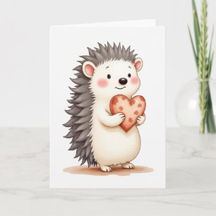 Cute Hedgehog Love Heart Card