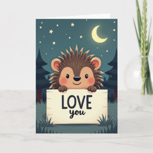 Cute Hedgehog Love You Card