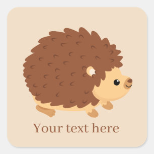 cute hedgehog lovers add text square sticker