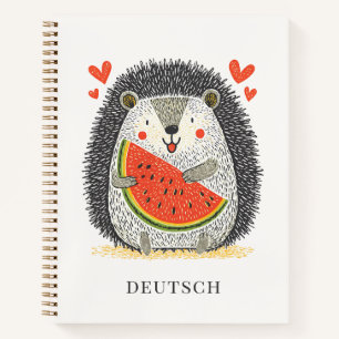 Cute Hedgehog Loves Watermelon Notebook