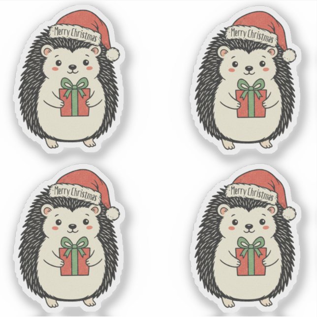 Cute Hedgehog Merry Christmas (Front)