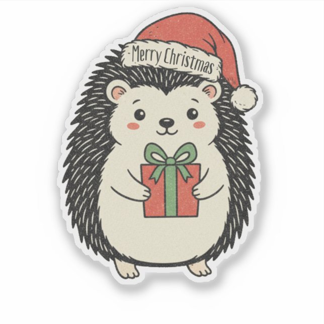 Cute Hedgehog Merry Christmas (Front)